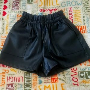 Womens Faux Leather Shorts